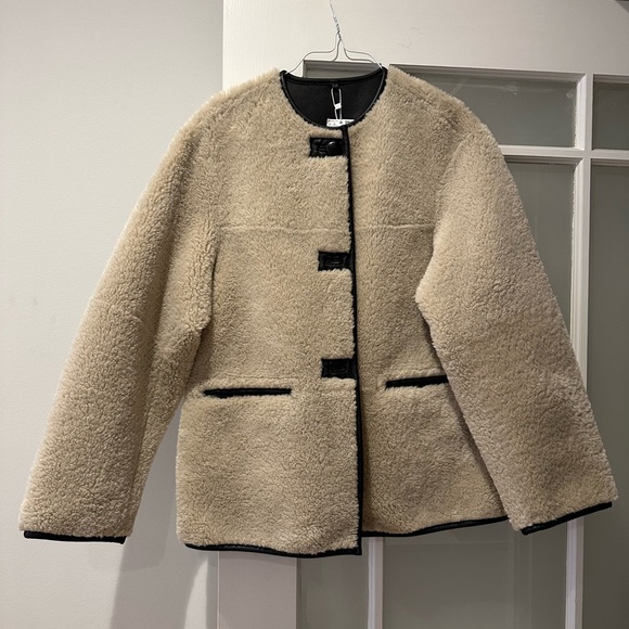 Mango Women's Tan Shearling Jacket - Picture 6 of 7